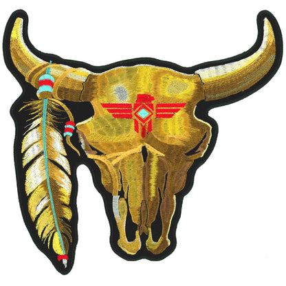 Hot Leathers Cattle Skull 11" Patch PPA1357