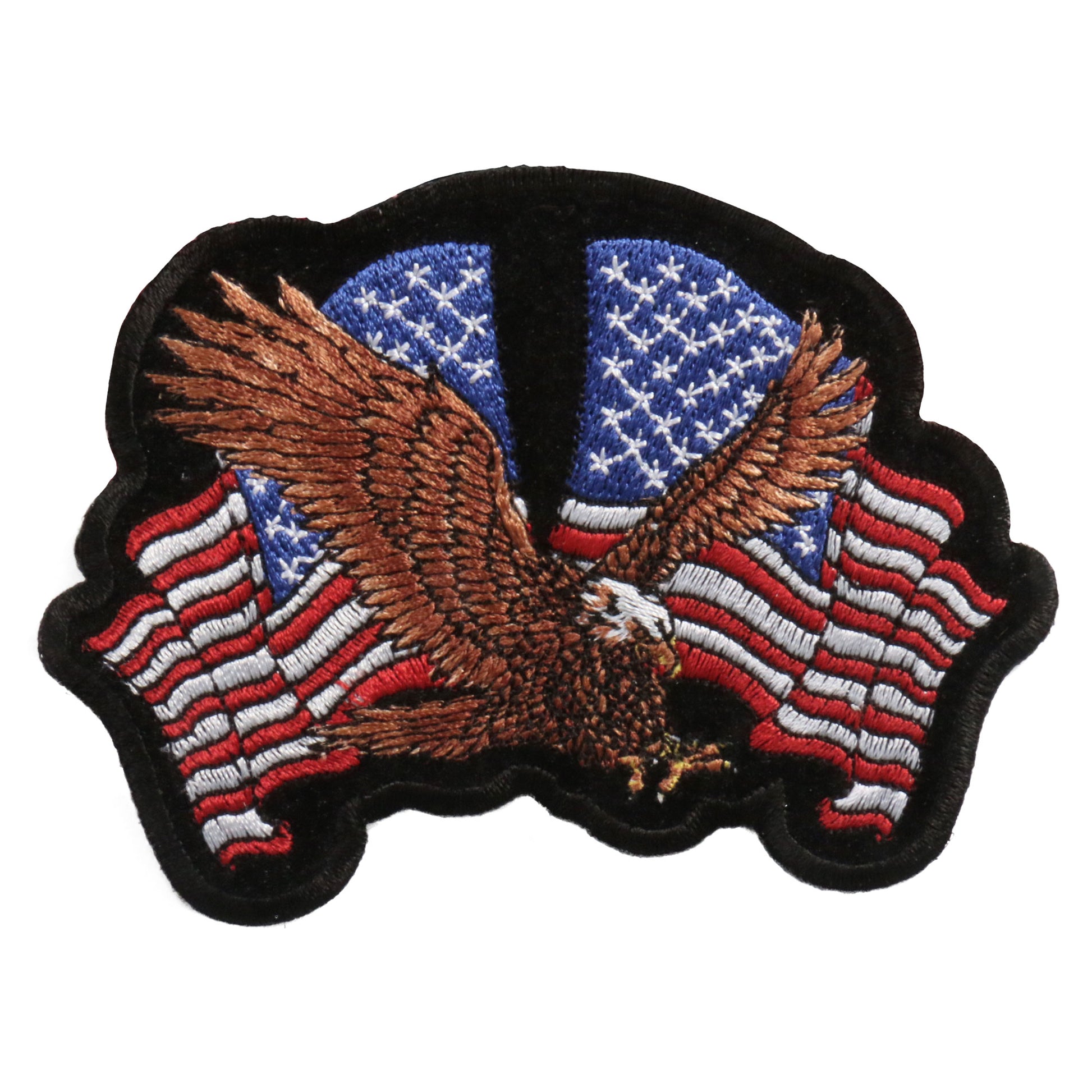 Hot Leathers PPA1580  Eagle 2 Flags Patch 4" x 3"