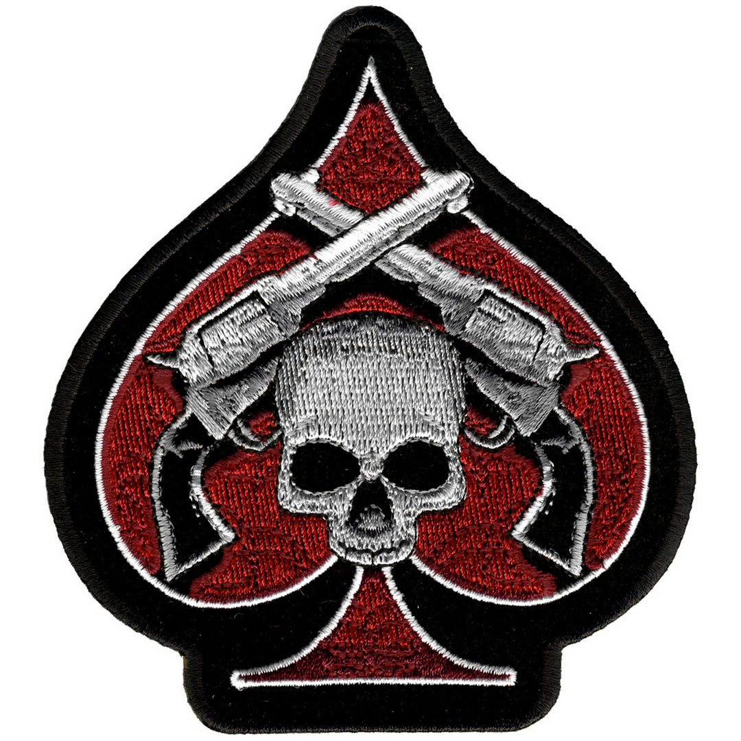 Hot Leathers PPA1870  Skulls and Pistols Patch 4"x 4"