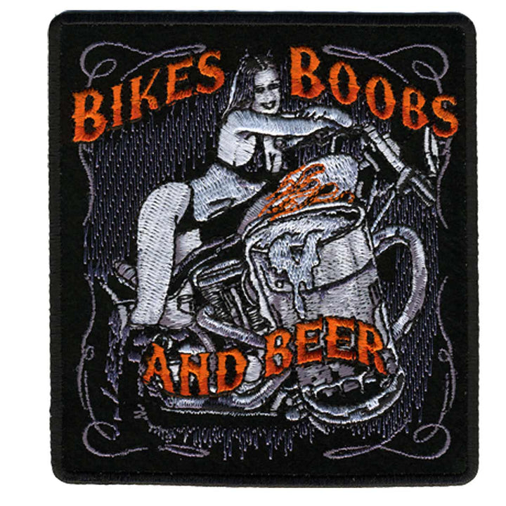 Hot Leathers Bikes, Boobs &amp; Beer 4" x 5" Patch PPA3730