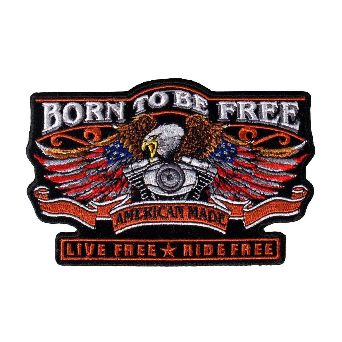 Hot Leathers 5” x 3” Born Free Eagle Patch PPA3870