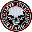 Hot Leathers PPA5370 Live Free Ride Hardcore Skull Patch 4