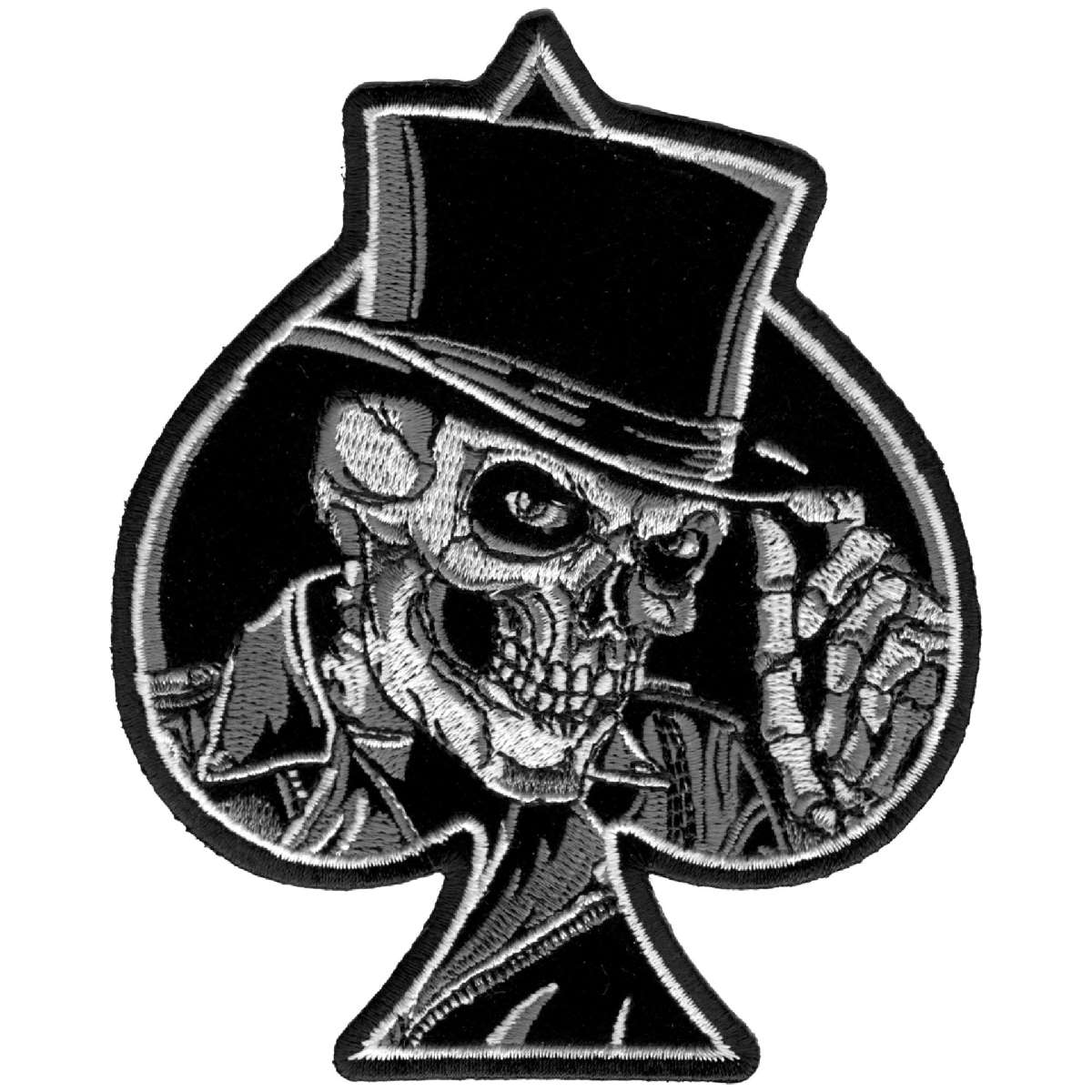 Hot Leathers 4" Top Hat Skull Patch PPA6050