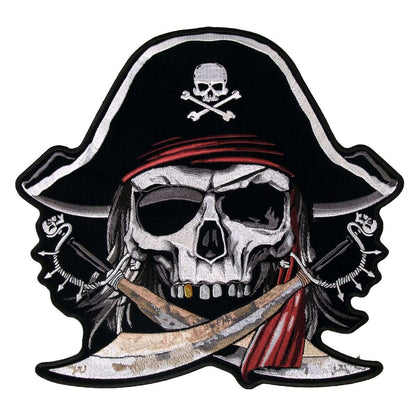 Hot Leathers Pirate Skull 11" x 10" Patch PPA6847