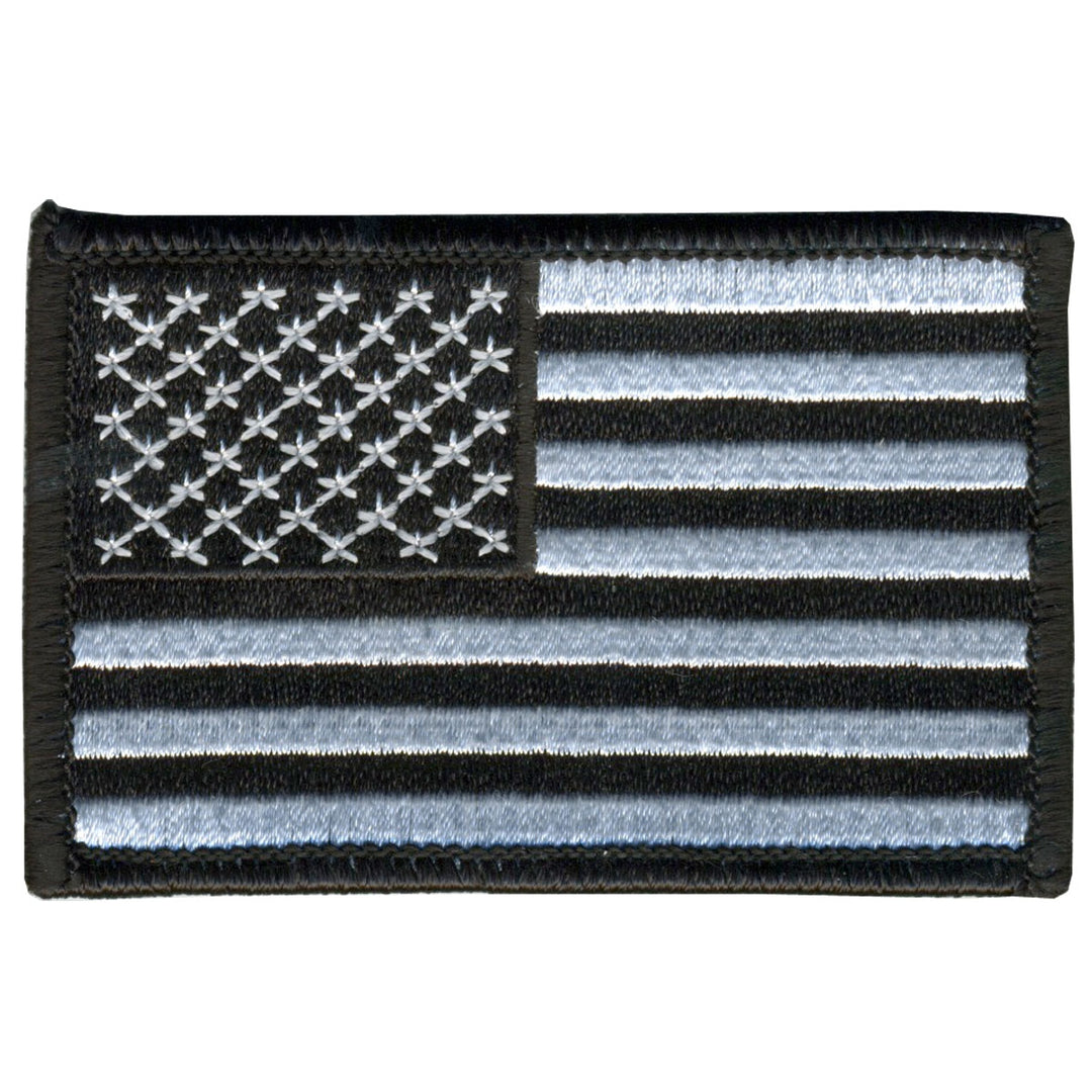 Hot Leathers PPA7021 Black and White American Flag 3" x 2" Patch