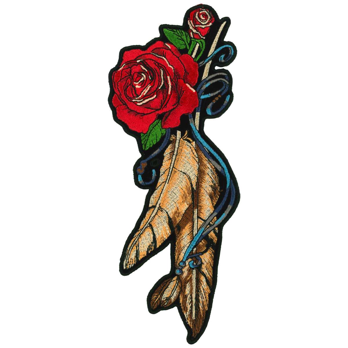Hot Leathers PPA7537 Feather and Roses 3.5" Patch