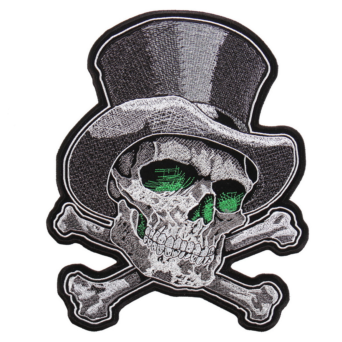 Hot Leathers PPA9340 Top Hat Cross Bones 3" x 4" Patch