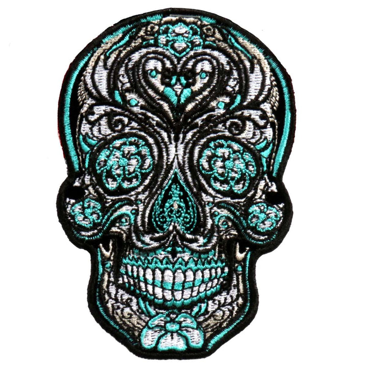 Hot Leathers Antique Sugar Skull 4" Patch PPA9403