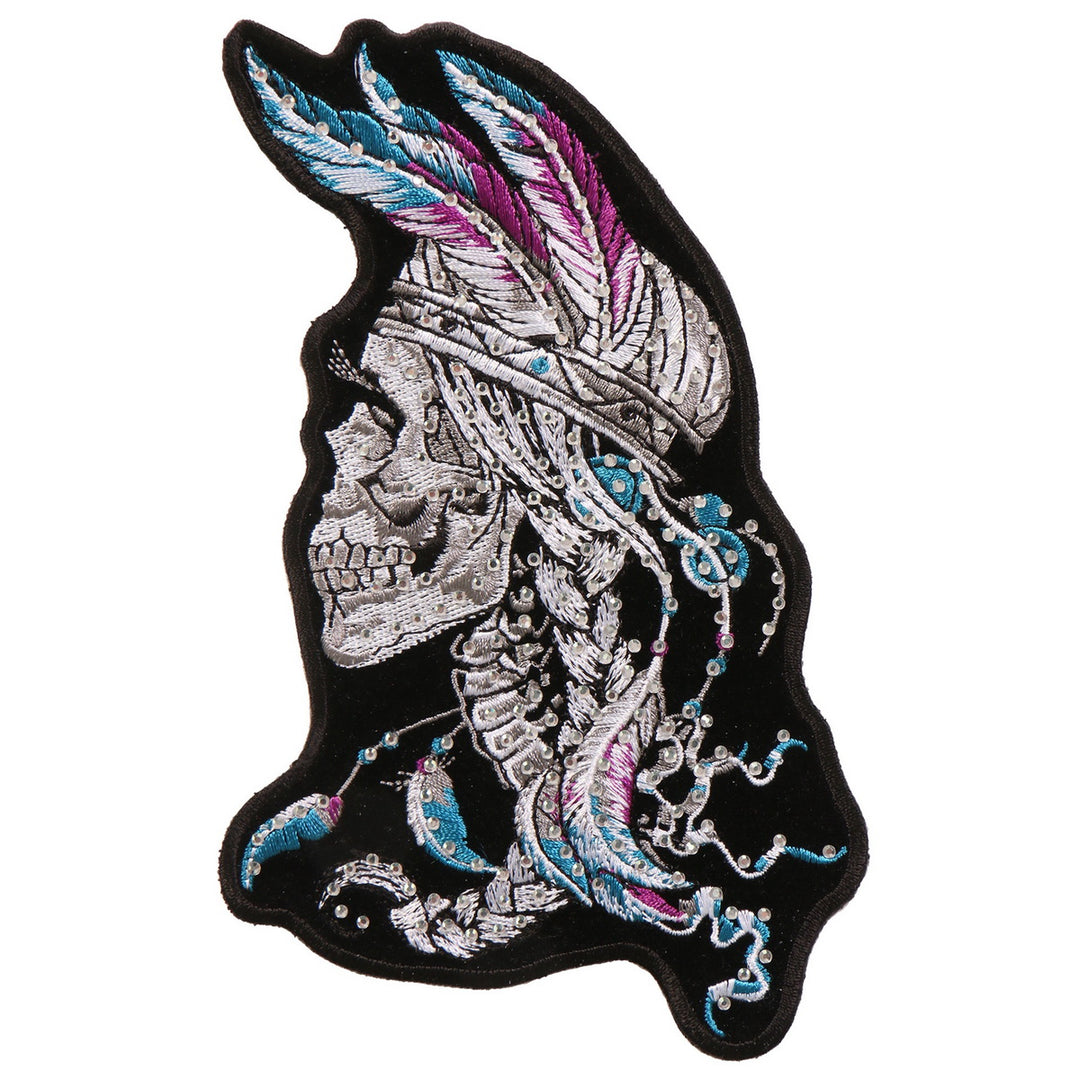 Hot Leathers PPA9686 Stones Indian Skull 4"x7" Patch