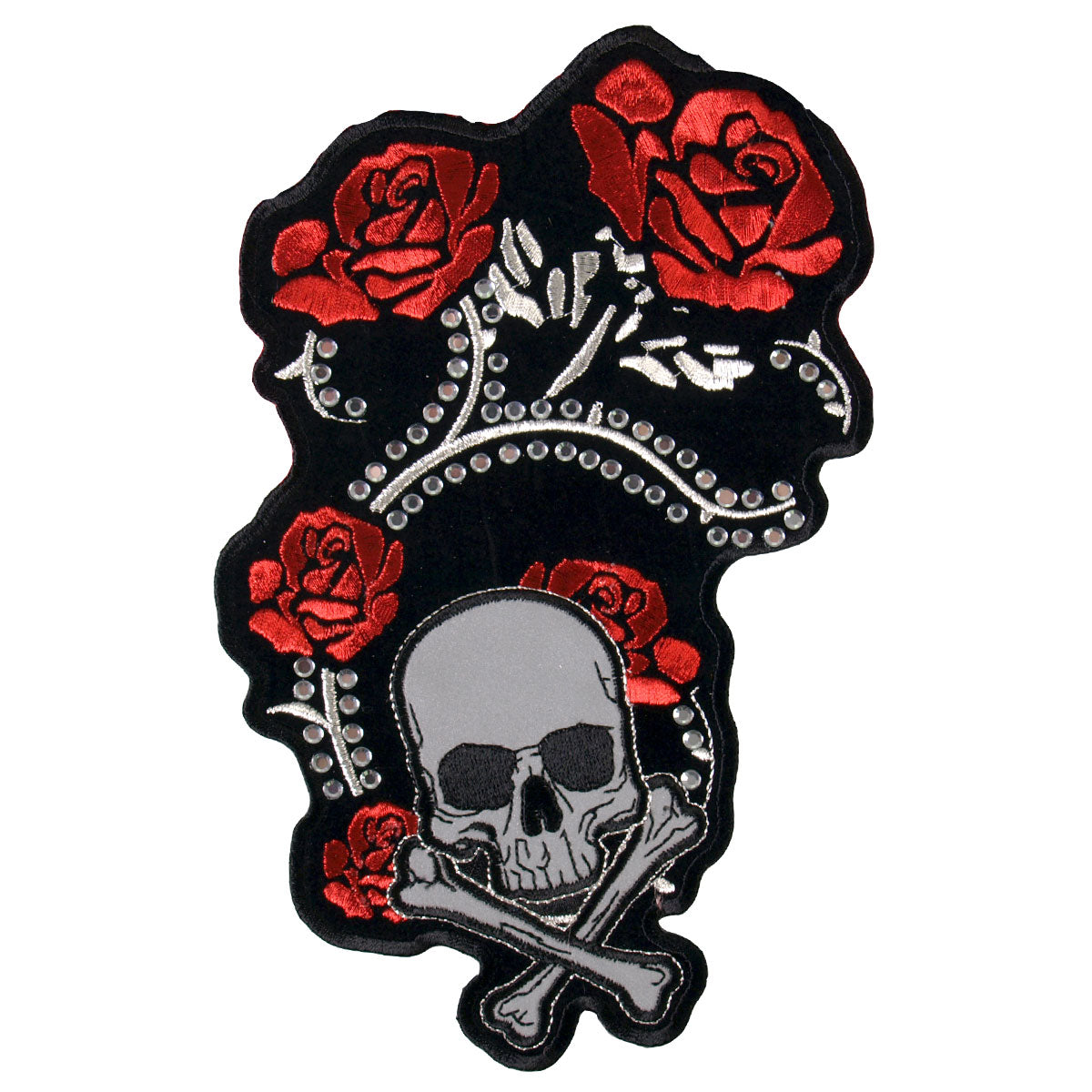Hot Leathers PPB1090  Refliective Skulls N BNS 4" x 3" Patch