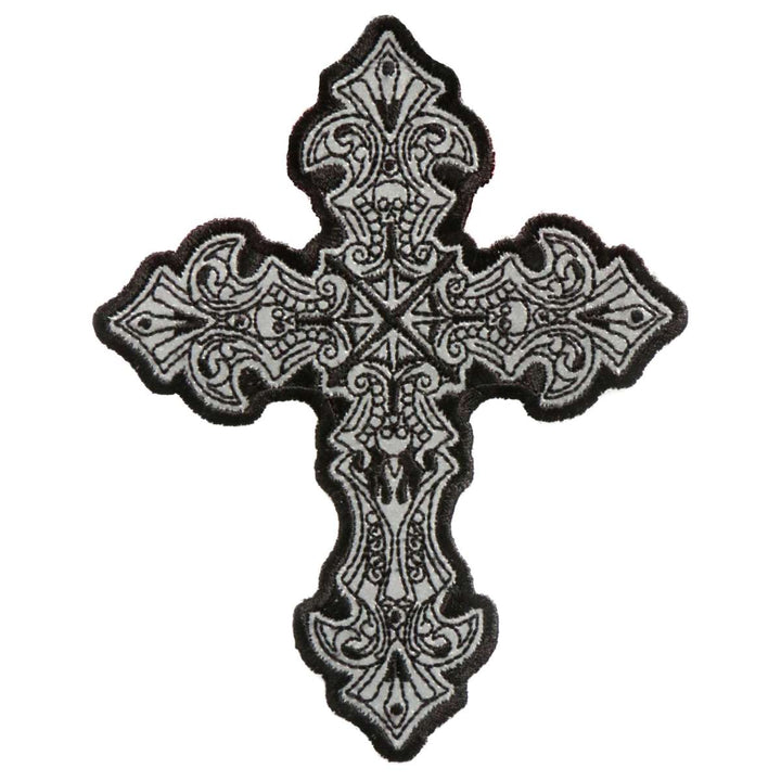 Hot Leathers 4" x 5" Reflective Crucifix Patch PPB1210