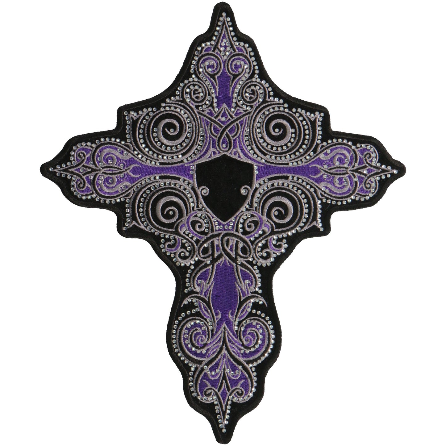 Hot Leathers PPC3277 9 Inch Purple Stone Cross Patch