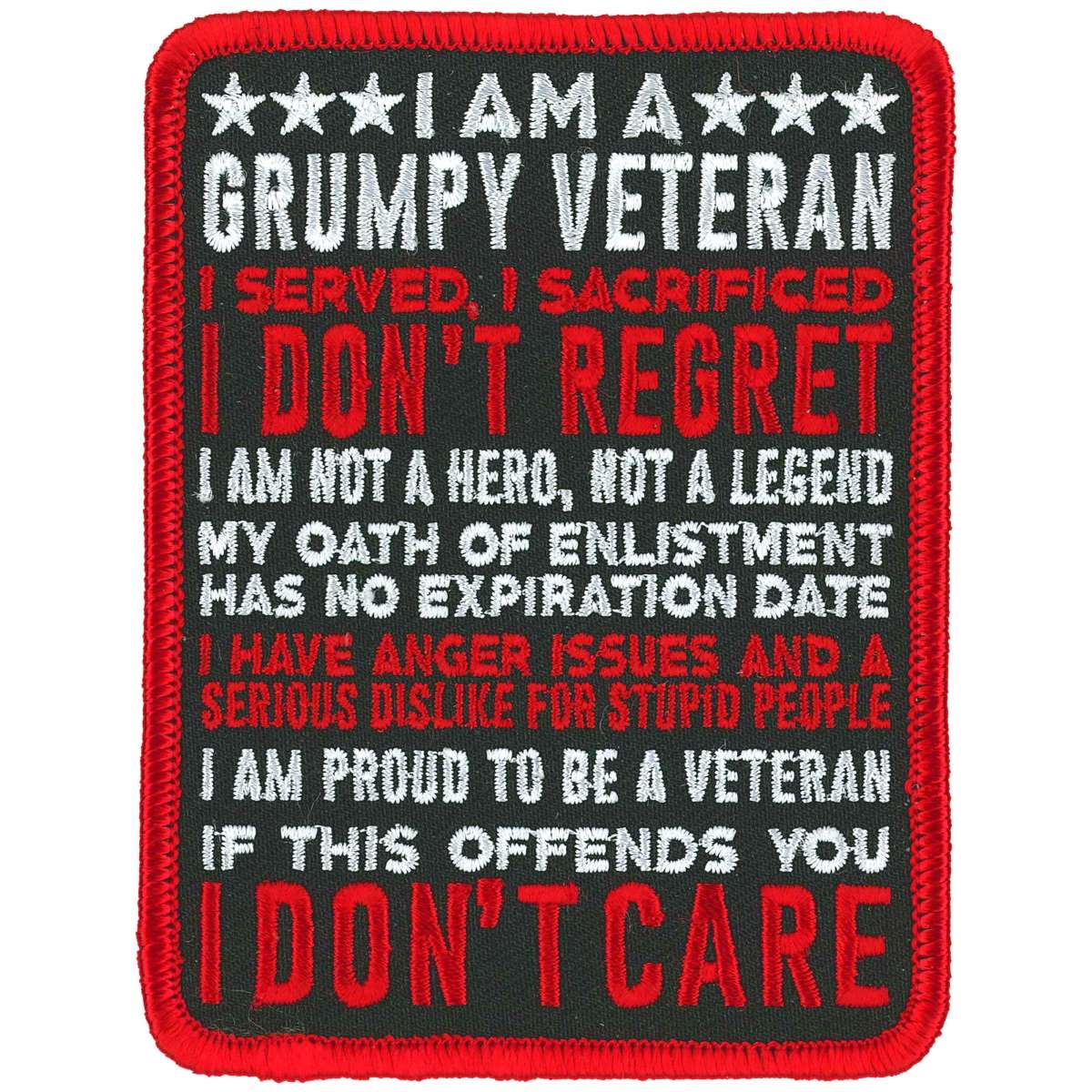 Hot Leathers I Am A Grumpy Veteran Patch PPL9914