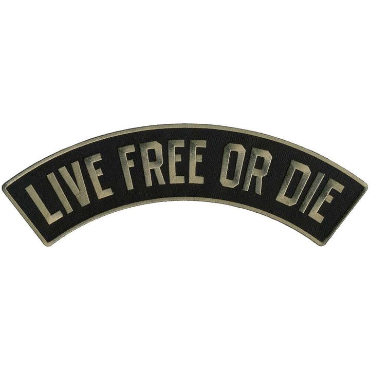 Hot Leathers Live Free Or Die 12” X 3” Top Rocker Patch PPM4139