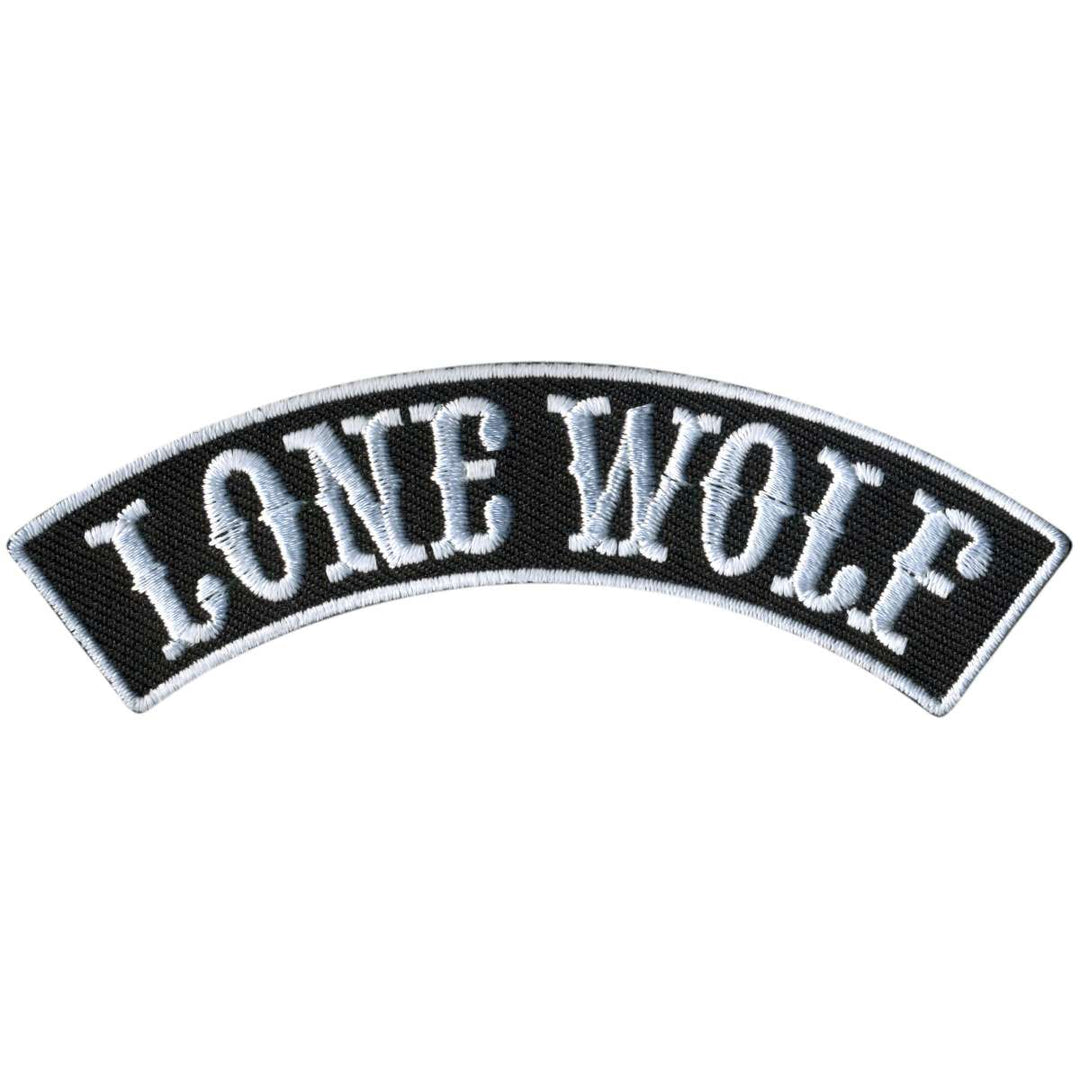 Hot Leathers Lone Wolf 4” X 1” Top Rocker Patch PPM4144