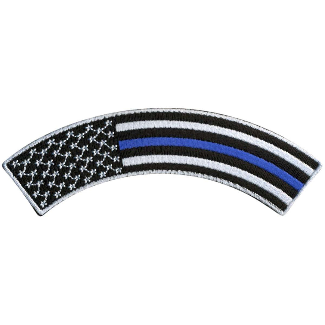 Hot Leathers Thin Blue Line 4” X 1” Top Rocker Patch PPM4158