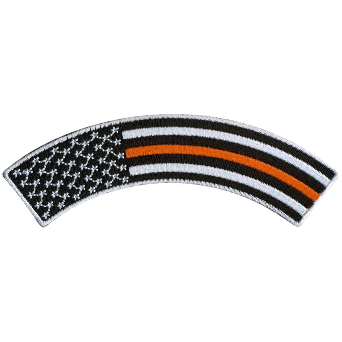 Hot Leathers Thin Orange Line 4” X 1” Top Rocker Patch PPM4162