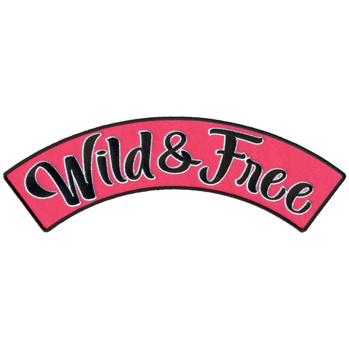 Hot Leathers Wild &amp; Free 10" X 2" Top Rocker Patch PPM4211