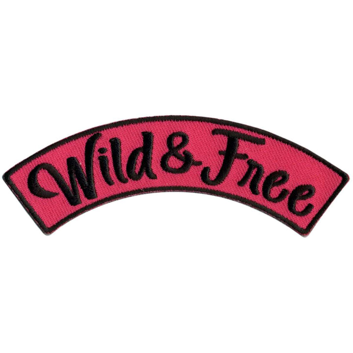 Hot Leathers Wild &amp; Free 4” X 1” Top Rocker Patch PPM4212