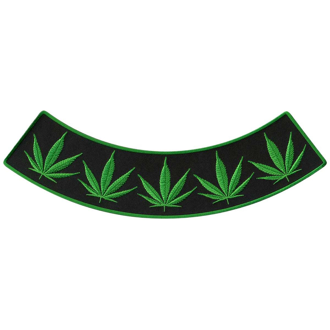 Hot Leathers Pot Leaves 12” X 3” Bottom Rocker Patch PPM5149