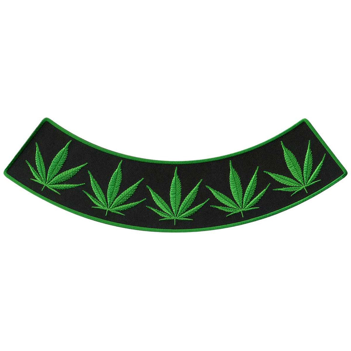 Hot Leathers Pot Leaves 12” X 3” Bottom Rocker Patch PPM5149