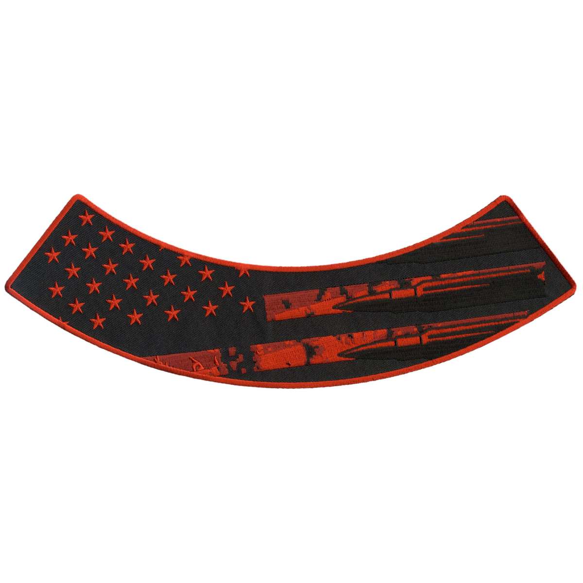 Hot Leathers Bullet Flag 12" X 3" Bottom Rocker Patch PPM5187