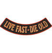 Hot Leathers Live Fast - Die Old 12” X 3” Bottom Rocker Patch PPM5197