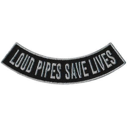 Hot Leathers Loud Pipes Save Lives 4” X 1” Bottom Rocker Patch PPM5200