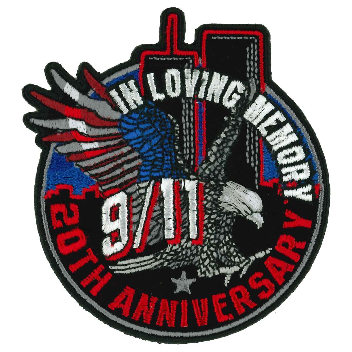 Hot Leathers PPQ1653 9-11 20th Anniversary Eagle Towers 3.5" Patch