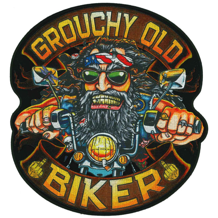 Hot Leathers Grouchy Biker Patch 11" PPQ2079