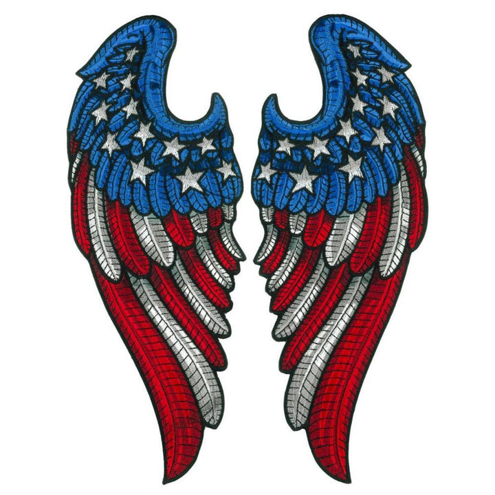 Hot Leathers Angel Wings Flag 10" 7.9 X 9.6" Embroidered Patch PPQ2409