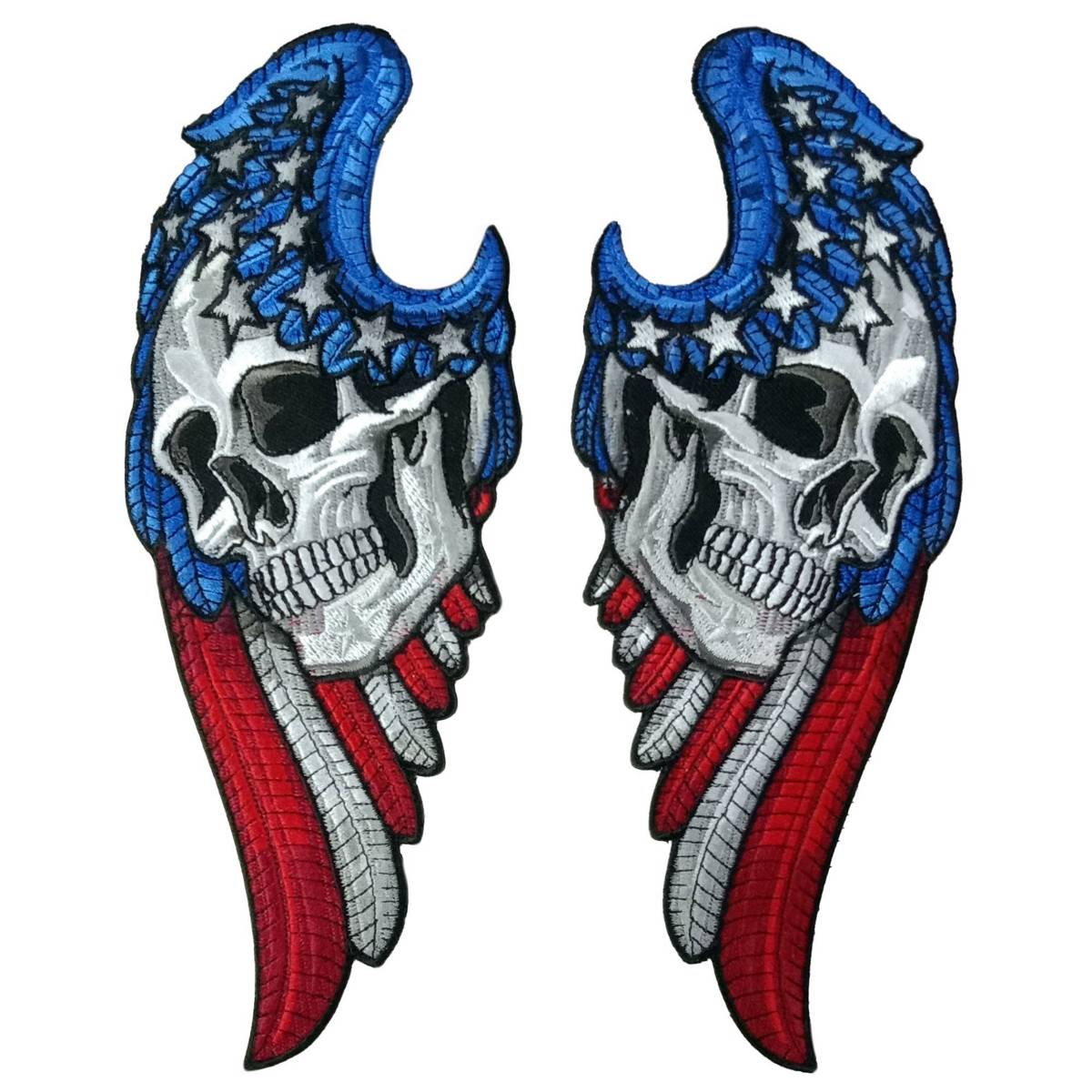 Hot Leathers Angel Wings Flag Skl 10" 7.9 X 9.6" Embroidered Patch PPQ2419