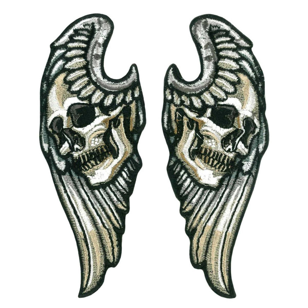 Hot Leathers Angel Wings Skull 4" 3.6 X 4.4" Embroidered Patch PPQ2427