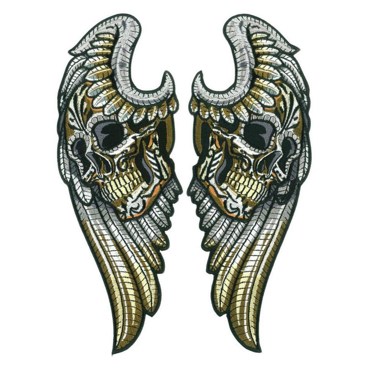 Hot Leathers Angel Wings Skull 10" 7.8 X 9.6" Embroidered Patch PPQ2428