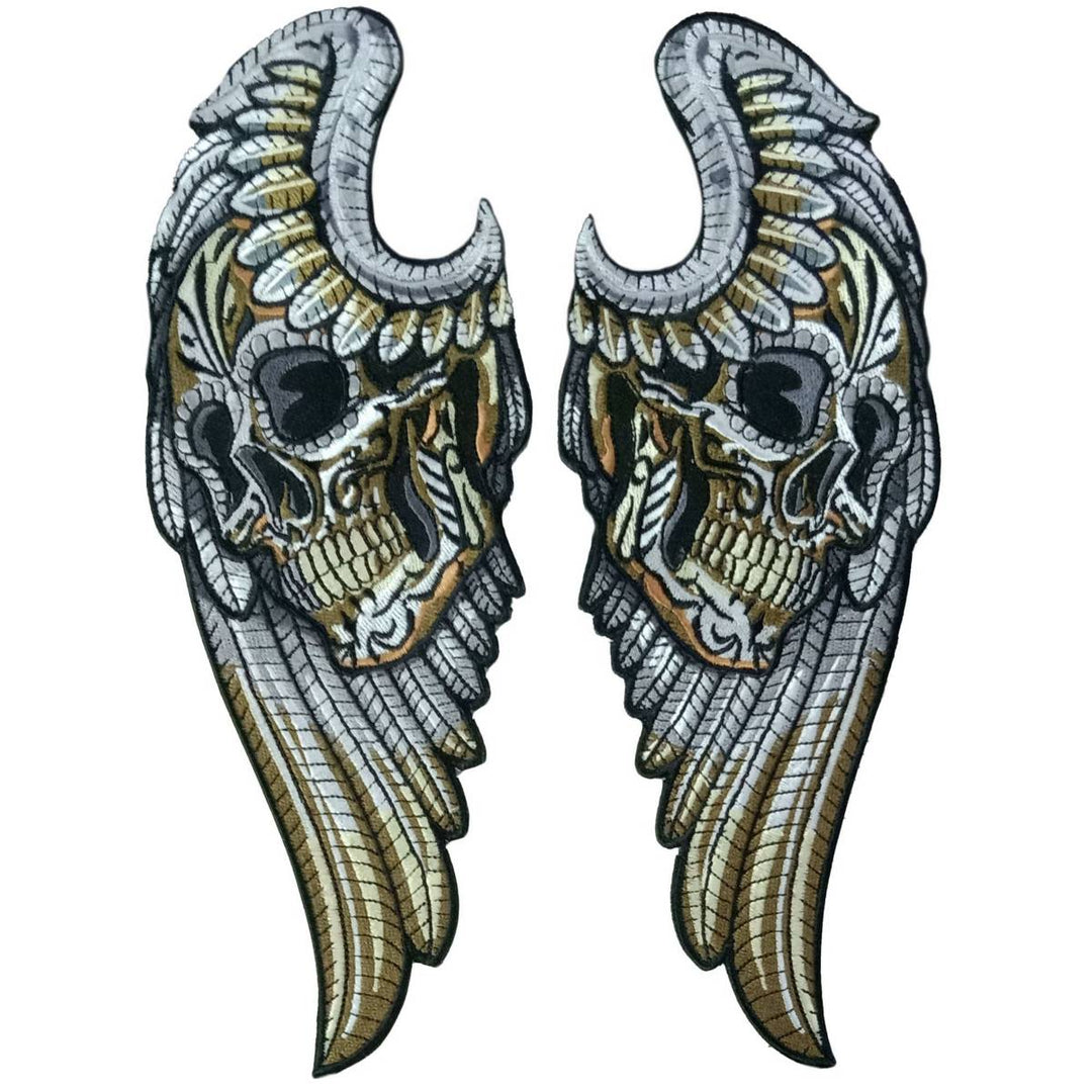 Hot Leathers Angel Wings Skull 14" 11 X 13.5" Embroidered Patch PPQ2429