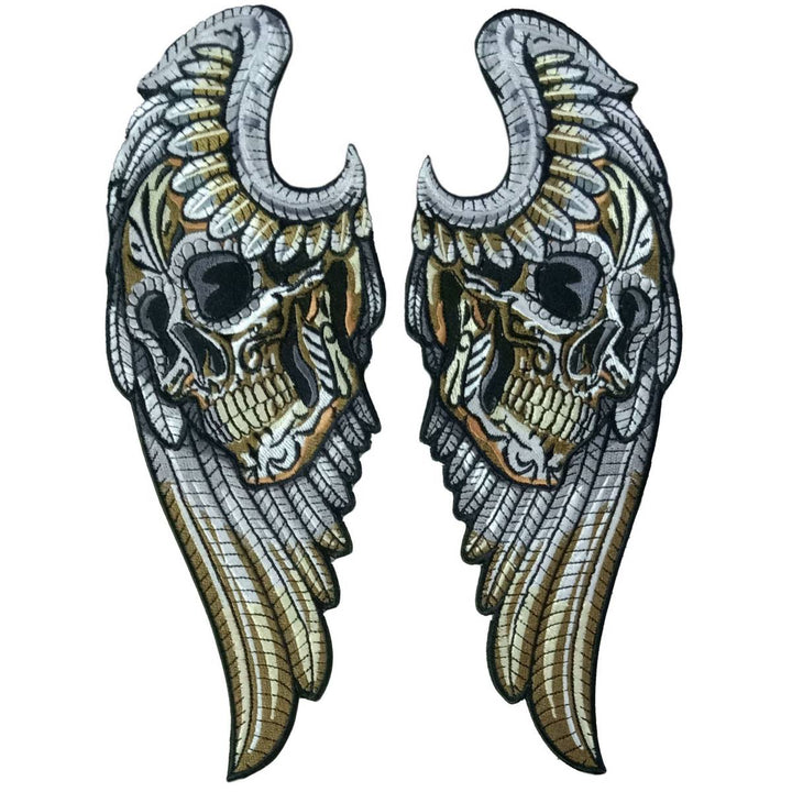 Hot Leathers Angel Wings Skull 14" 11 X 13.5" Embroidered Patch PPQ2429