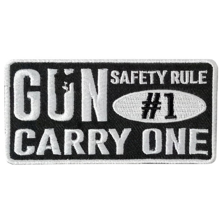 Hot Leathers Gun Saftey 4" X 2" Embroidered Patch PPW1107