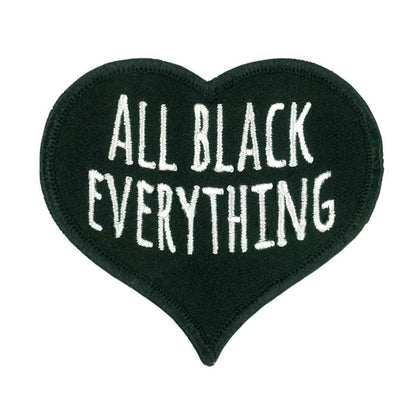 Hot Leathers PPW1154 All Black Everything Heart Embroidered 3" x 2.6" Patch