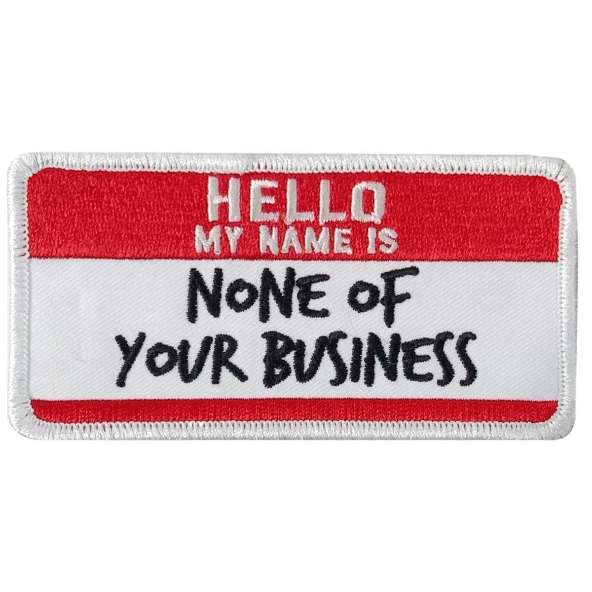 Hot Leathers My Name Is 4" X 2" Embroidered Patch PPW1188