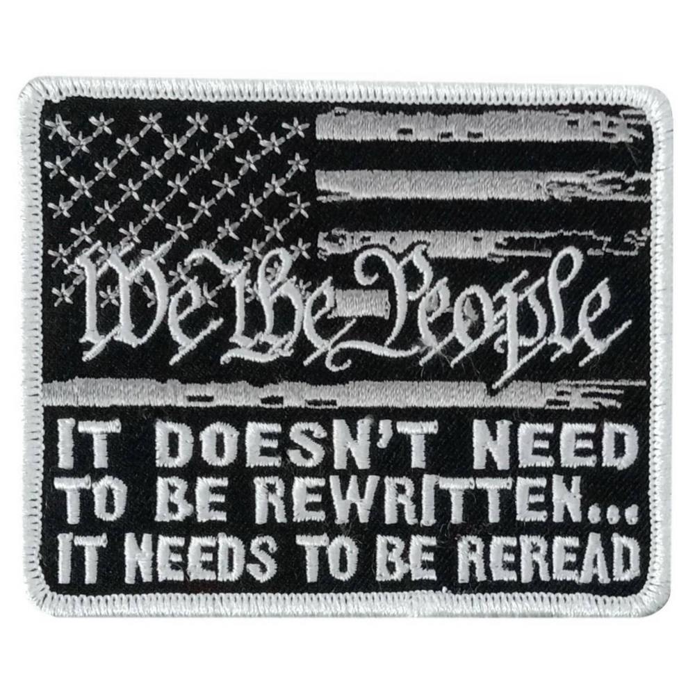 Hot Leathers We The People Reread 3.6" X 3" Embroidered Patch PPW1213