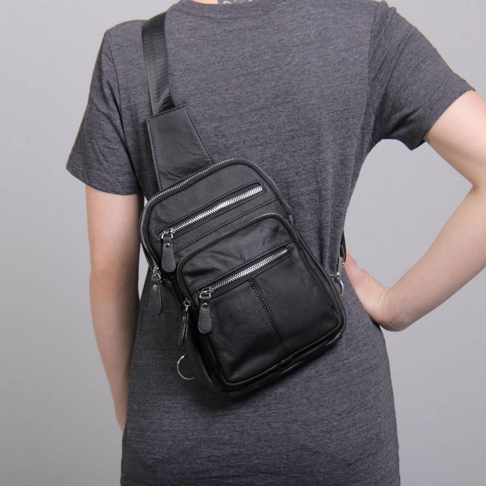 black leather backpack zippers moto Hot Leathers PUA1158 11 x 8.5 x 3 in. Compact Zipper Backpack