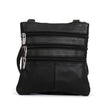 Hot Leathers Small Black Leather Purse with 3 Zippers PUA1165
