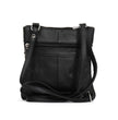 Hot Leathers Small Black Leather Purse with 3 Zippers PUA1165