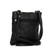 Hot Leathers Small Black Leather Purse with 3 Zippers PUA1165