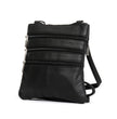 Hot Leathers Small Black Leather Purse with 3 Zippers PUA1165