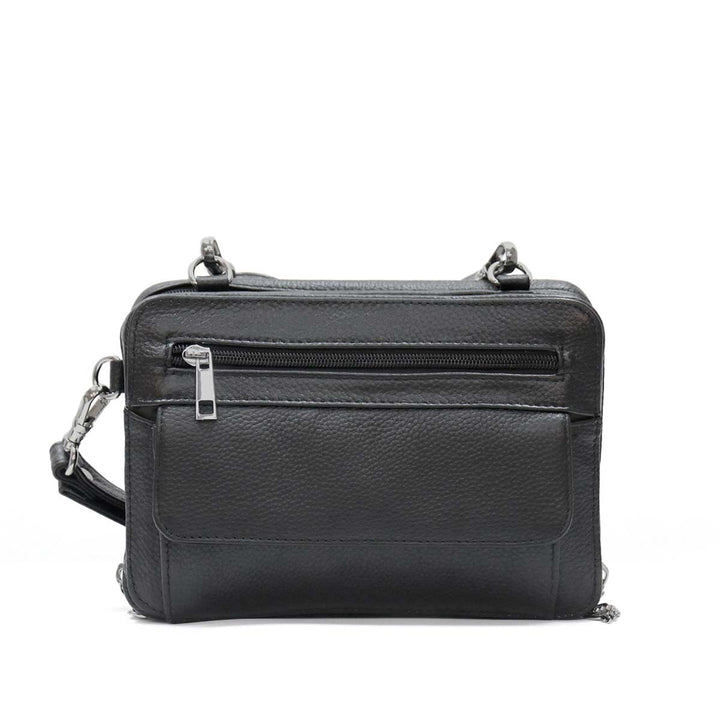Hot Leathers PUA1175 Black Leather Small Concealment Crossbody Purse