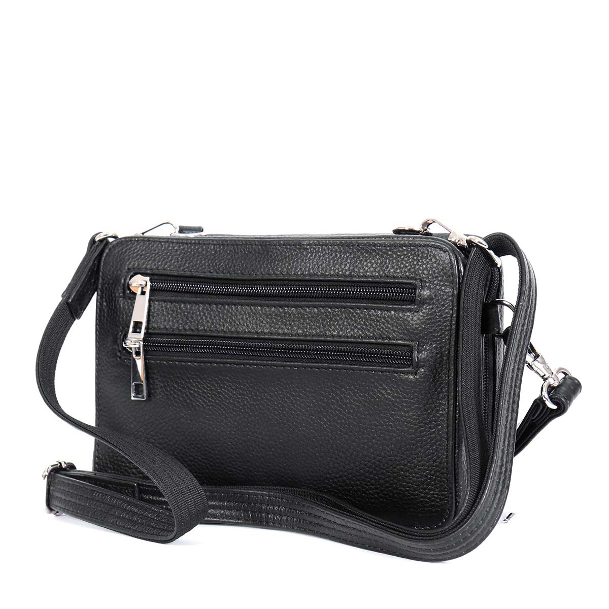 Hot Leathers PUA1175 Black Leather Small Concealment Crossbody Purse