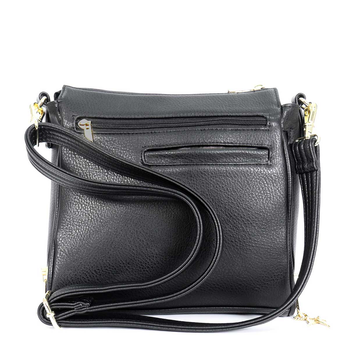 Hot Leathers PUA1176 Black Vegan Leather Concealed Carry Purse with Ambidextrous Design