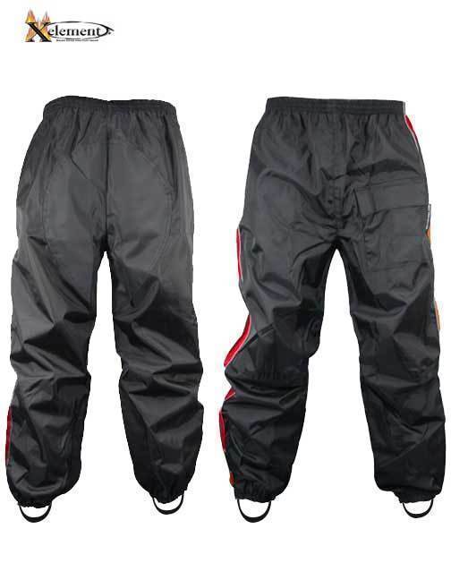 Xelement RN4766 Men's Black and Red 2-Piece Motorcycle Rain Suit with Boot Strap