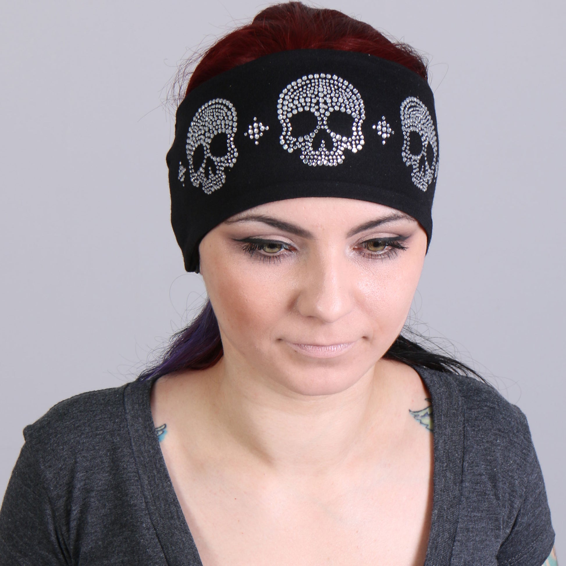 Hot Leathers RWC1002 Original Skulls Bling Headwrap